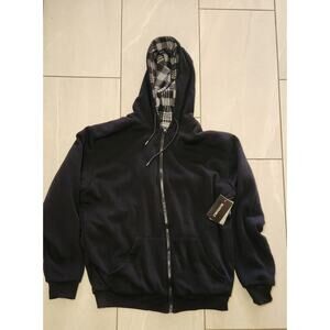 Original Deluxe Reversible Hoodie — Black / Plaid (NWT)